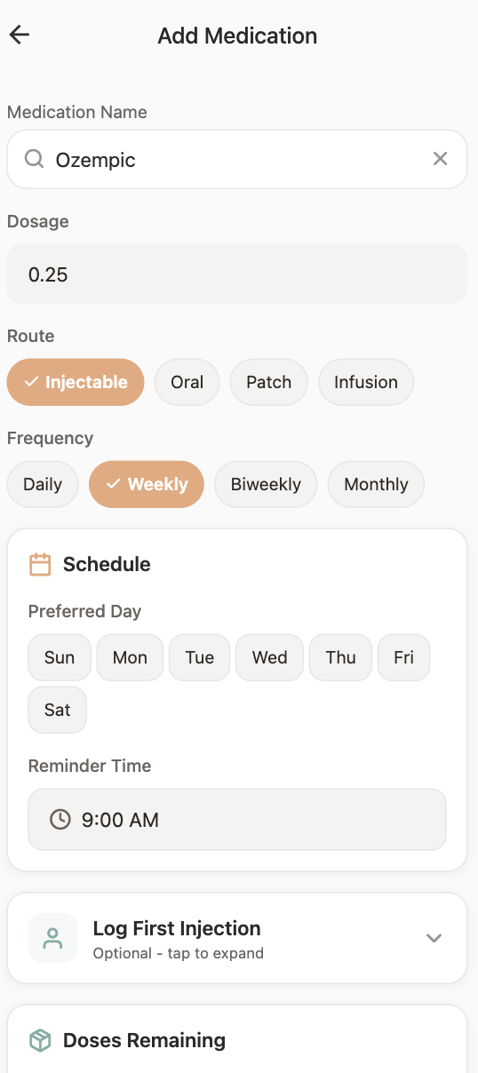 Life Dose app - Add your medication